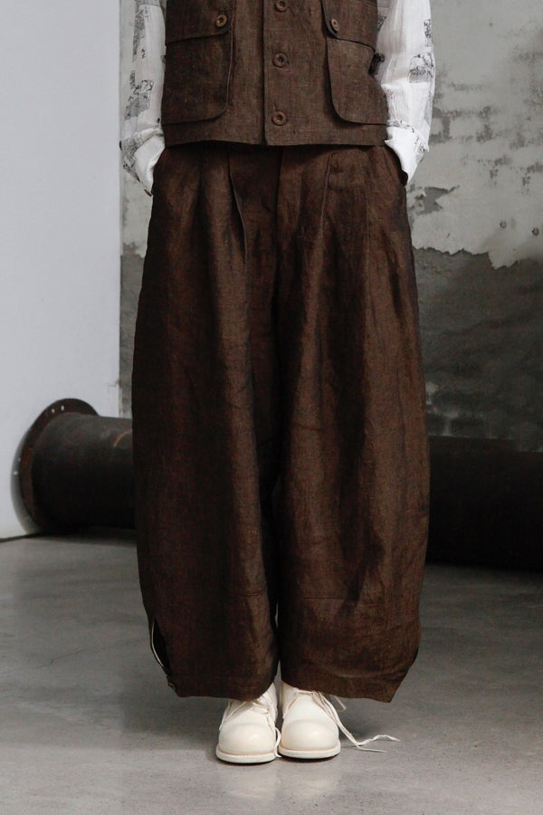 Aviva Jifei Xue cocoon wide-leg pants SS23-CWLP2-ACP bronze color